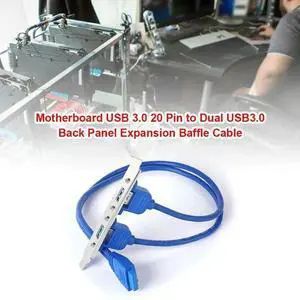 WRIARICH 20 Pin to Dual USB 3.0 Baffle Cable, Desktop PC Rear Panel Port Expansion Cord WRIARICH 20 Pin to Dual USB 3.0 Baffle Cable, Desktop PC Rear Panel Port Expansion Cord
