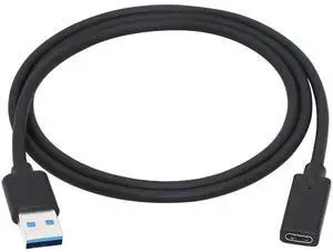 WRIARICH 3ft Black USB 3.0 Type A Male to USB-C Female Adapter Converter WRIARICH 3ft Black USB 3.0 Type A Male to USB-C Female Adapter Converter