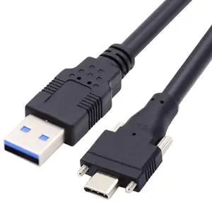 WRIARICH 2.0M USB 3.0 to USB-C Cable, Dual Locking Connector with Panel Mount Screws for Industrial Camera WRIARICH 2.0M USB 3.0 to USB-C Cable, Dual Locking Connector with Panel Mount Screws for Industrial Camera