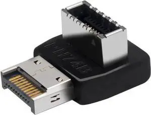 WRIARICH PH74B 90 Degree Vertical USB 3.2 Type-E Header Adapter, Right Angle USB-C Front Panel Socket Converter for Desktop Motherboard WRIARICH PH74B 90 Degree Vertical USB 3.2 Type-E Header Adapter, Right Angle USB-C Front Panel Socket Converter for Desktop Motherboard