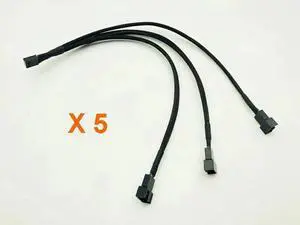WRIARICH 5 Pack 1 to 3 4Pin PWM Fan Splitter Cable, 4P Female to 3/4 Pin Adapter for PC CPU Mining Cooling Fans WRIARICH 5 Pack 1 to 3 4Pin PWM Fan Splitter Cable, 4P Female to 3/4 Pin Adapter for PC CPU Mining Cooling Fans