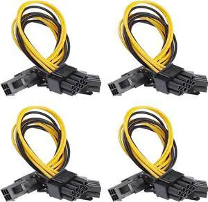 WRIARICH 4 Pack 6Pin PCIe to Dual 8Pin (6+2 Detachable) GPU Power Y Splitter Cable, PCIe Express VGA Graphics Card Extension Cord WRIARICH 4 Pack 6Pin PCIe to Dual 8Pin (6+2 Detachable) GPU Power Y Splitter Cable, PCIe Express VGA Graphics Card Extension Cord