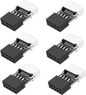 WRIARICH 6Pcs PH721 Motherboard USB2.0 9Pin Header Male to Female Type-E Adapter, Internal USB-C Front Panel Port Converter WRIARICH 6Pcs PH721 Motherboard USB2.0 9Pin Header Male to Female Type-E Adapter, Internal USB-C Front Panel Port Converter