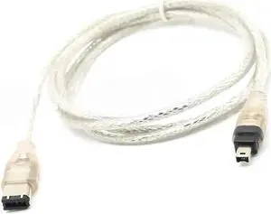 WRIARICH 1.5M IEEE 1394 4Pin Male to 6Pin Male Firewire Cable, iLink Transfer Cord for Mini DV Camcorders WRIARICH 1.5M IEEE 1394 4Pin Male to 6Pin Male Firewire Cable, iLink Transfer Cord for Mini DV Camcorders
