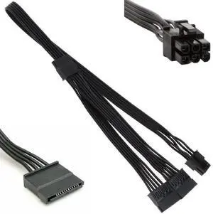WRIARICH 20 Inch 6Pin Male to 3 x 15Pin Female SATA Power Cable for Corsair Modular PSU WRIARICH 20 Inch 6Pin Male to 3 x 15Pin Female SATA Power Cable for Corsair Modular PSU