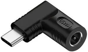 WRIARICH 65W Right Angle DC 5.5x1.7mm to USB-C PD Power Adapter, 20V DC Input to Type-C Output 90 Degree Elbow Charging Converter Plug WRIARICH 65W Right Angle DC 5.5x1.7mm to USB-C PD Power Adapter, 20V DC Input to Type-C Output 90 Degree Elbow Charging Converter Plug