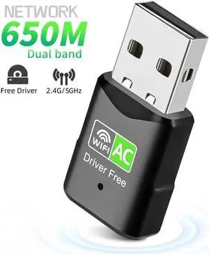 WRIARICH AC650 USB WiFi Adapter, 650Mbps Dual Band 2.4G/5G Wireless Network Dongle Compatible with Windows Vista XP 7 8.1 10 11 WRIARICH AC650 USB WiFi Adapter, 650Mbps Dual Band 2.4G/5G Wireless Network Dongle Compatible with Windows Vista XP 7 8.1 10 11