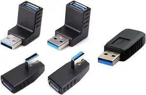 WRIARICH 5 Pack USB 3.0 Male to Female Gender Changer Adapter Kit, 180° & 90° Up/Down/Left/Right Right-Angle USB Port Protector Saver for Laptops & Desktops WRIARICH 5 Pack USB 3.0 Male to Female Gender Changer Adapter Kit, 180° & 90° Up/Down/Left/Right Right-Angle USB Port Protector Saver for Laptops & Desktops