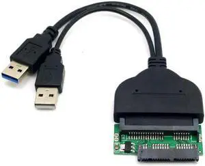 WRIARICH 1 Set USB 3.0 to 22Pin SATA + SATA to Micro SATA Adapter Kit, for 1.8" Micro SATA & 2.5" SATA Hard Drives, Extra USB Power Cable Included WRIARICH 1 Set USB 3.0 to 22Pin SATA + SATA to Micro SATA Adapter Kit, for 1.8" Micro SATA & 2.5" SATA Hard Drives, Extra USB Power Cable Included