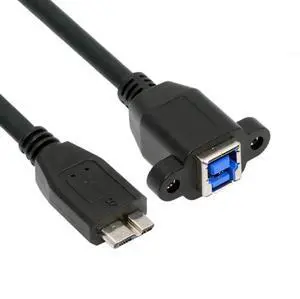 WRIARICH 30cm USB 3.0 Type-B Female to Micro-B Male Extension Cable, 5Gbps High Speed for SSD, Disk & Camera WRIARICH 30cm USB 3.0 Type-B Female to Micro-B Male Extension Cable, 5Gbps High Speed for SSD, Disk & Camera