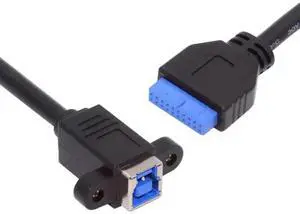 WRIARICH 30cm USB 3.0 Type-B Female to 20Pin IDC Header Male Cable, 5Gbps Internal Extension Cord for Hard Drive, SSD & Camera WRIARICH 30cm USB 3.0 Type-B Female to 20Pin IDC Header Male Cable, 5Gbps Internal Extension Cord for Hard Drive, SSD & Camera