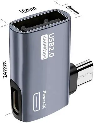WRIARICH 2 Pack 90 Degree Left & Right Angled Powered Micro USB to USB OTG Adapter, Grey OTG Cable Converter Compatible with Fire TV Stick 4K, Android Phones, Tablets & Micro USB Host Devices WRIARICH 2 Pack 90 Degree Left & Right Angled Powered Micro USB to USB OTG Adapter, Grey OTG Cable Converter Compatible with Fire TV Stick 4K, Android Phones, Tablets & Micro USB Host Devices