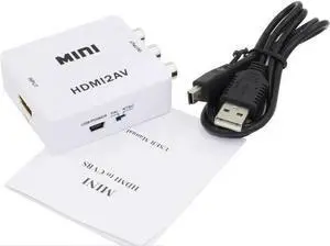 WRIARICH 1080P HDMI to 3RCA CVBS AV Converter, Mini HDMI to Composite RCA Audio Video Adapter for HDTV, DVD, Game Consoles WRIARICH 1080P HDMI to 3RCA CVBS AV Converter, Mini HDMI to Composite RCA Audio Video Adapter for HDTV, DVD, Game Consoles