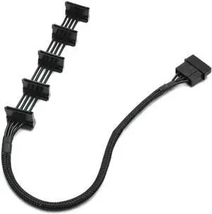 WRIARICH 40cm Black Sleeved 18AWG 4-Pin IDE Molex 1 to 5 SATA Power Splitter Cable Adapter for PC Server WRIARICH 40cm Black Sleeved 18AWG 4-Pin IDE Molex 1 to 5 SATA Power Splitter Cable Adapter for PC Server
