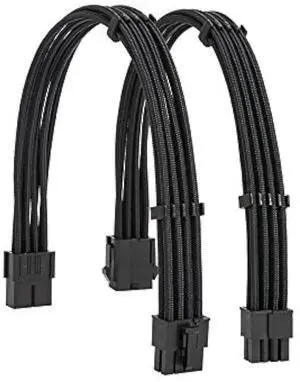 WRIARICH Black Braided PSU Extension Cable Kit, 18AWG EPS 8Pin + PCIe 8Pin with Cable Combs WRIARICH Black Braided PSU Extension Cable Kit, 18AWG EPS 8Pin + PCIe 8Pin with Cable Combs