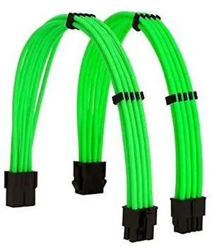 WRIARICH Green Braided PSU Extension Cable Kit, 18AWG EPS 8Pin + PCIe 8Pin with Cable Combs WRIARICH Green Braided PSU Extension Cable Kit, 18AWG EPS 8Pin + PCIe 8Pin with Cable Combs
