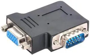 WRIARICH Vertical Flat Left 90 Degree VGA SVGA Male to Female Extension Adapter WRIARICH Vertical Flat Left 90 Degree VGA SVGA Male to Female Extension Adapter