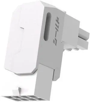 WRIARICH 1 Pack White Reverse Type Shield Series Aluminum 90-Degree Angled 8-Pin PCIe GPU Power Adapter WRIARICH 1 Pack White Reverse Type Shield Series Aluminum 90-Degree Angled 8-Pin PCIe GPU Power Adapter
