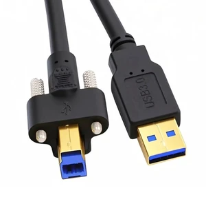 WRIARICH 200cm USB 3.0 Type-A Male to Type-B Male Cable, Thumbscrew Panel Mount Cord for Industrial Camera, Robot, Scanner & Disk WRIARICH 200cm USB 3.0 Type-A Male to Type-B Male Cable, Thumbscrew Panel Mount Cord for Industrial Camera, Robot, Scanner & Disk