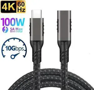WRIARICH 3.3FT USB-C Extension Cable, 10Gbps USB3.2, 100W 5A Fast Charging Cord for PSVR2, USB-C Hub, MacBook, iPad Pro, Magsafe Charger & XPS WRIARICH 3.3FT USB-C Extension Cable, 10Gbps USB3.2, 100W 5A Fast Charging Cord for PSVR2, USB-C Hub, MacBook, iPad Pro, Magsafe Charger & XPS