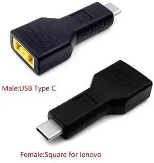 WRIARICH 45W USB Type-C Male to Lenovo Square Yellow Tip Female PD Power Adapter Converter, USB-C PD Charger Connector for Legacy ThinkPad Laptops WRIARICH 45W USB Type-C Male to Lenovo Square Yellow Tip Female PD Power Adapter Converter, USB-C PD Charger Connector for Legacy ThinkPad Laptops