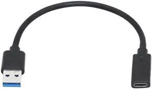 WRIARICH 15cm USB 3.0 Type A Male to USB-C Female Adapter Cable, Gold-Plated USB A to Type-C Converter, Black WRIARICH 15cm USB 3.0 Type A Male to USB-C Female Adapter Cable, Gold-Plated USB A to Type-C Converter, Black