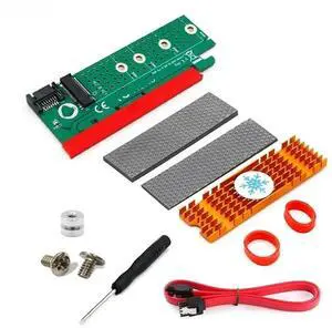 WRIARICH PCIe x1 to M.2 NGFF B Key SATA SSD Adapter Card with Heatsink & SATA Cable, Full Speed Support for 2230/2242/2260/2280 M.2 SATA Drives WRIARICH PCIe x1 to M.2 NGFF B Key SATA SSD Adapter Card with Heatsink & SATA Cable, Full Speed Support for 2230/2242/2260/2280 M.2 SATA Drives