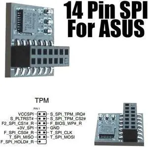 WRIARICH 14-1 Pin TPM 2.0 Security Module SPI Interface TPM Encryption Board for 14Pin Motherboard Windows 11 Ready WRIARICH 14-1 Pin TPM 2.0 Security Module SPI Interface TPM Encryption Board for 14Pin Motherboard Windows 11 Ready