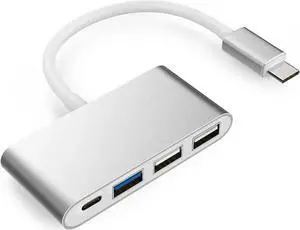 4-in-1 USB-C Multiport Hub with USB-C PD Charging, USB 3.0 & USB 2.0 Ports, Portable Type-C Adapter Compatible with MacBook Air, MacBook Pro 13/15, Chromebook Pixel, Dell XPS & All Type-C Laptops 4-in-1 USB-C Multiport Hub with USB-C PD Charging, USB 3.0 & USB 2.0 Ports, Portable Type-C Adapter Compatible with MacBook Air, MacBook Pro 13/15, Chromebook Pixel, Dell XPS & All Type-C Laptops