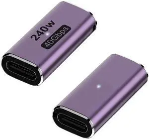 WRIARICH 2 Pack 240W USB-C Female to Female Coupler, 40Gbps Type-C Extension Connector Compatible with Thunderbolt, Switch, MacBook, Laptop, Tablet & Phone WRIARICH 2 Pack 240W USB-C Female to Female Coupler, 40Gbps Type-C Extension Connector Compatible with Thunderbolt, Switch, MacBook, Laptop, Tablet & Phone