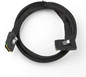 WRIARICH 1m SFF-8087 Straight to Right Angle Mini SAS Internal Cable, 12Gbps 30AWG Flat Black Connector SAS Wire for Server RAID Controller & Storage Backplane WRIARICH 1m SFF-8087 Straight to Right Angle Mini SAS Internal Cable, 12Gbps 30AWG Flat Black Connector SAS Wire for Server RAID Controller & Storage Backplane