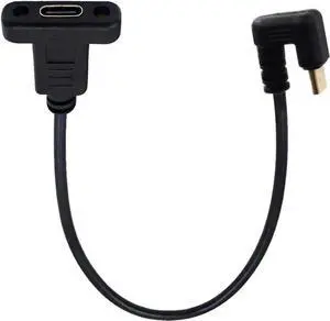 WRIARICH 30cm U-Shaped 180° Back Bend USB3.1 Type-C Male to Female Extension Cable WRIARICH 30cm U-Shaped 180° Back Bend USB3.1 Type-C Male to Female Extension Cable