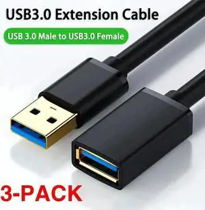 WRIARICH 3 Pack 1.64ft Gold-Plated USB 3.0 Extension Cable, USB A Male to Female Cord, 5Gbps High Speed for Flash Drive, Keyboard, Printer, Xbox, Hard Drive WRIARICH 3 Pack 1.64ft Gold-Plated USB 3.0 Extension Cable, USB A Male to Female Cord, 5Gbps High Speed for Flash Drive, Keyboard, Printer, Xbox, Hard Drive
