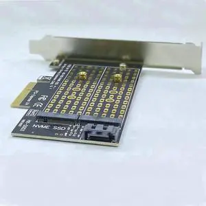 WRIARICH PCIe to M.2 NVMe & SATA Dual-Mode Adapter Card, M Key + B Key Compatible M.2 SSD PCI-E Expansion Card WRIARICH PCIe to M.2 NVMe & SATA Dual-Mode Adapter Card, M Key + B Key Compatible M.2 SSD PCI-E Expansion Card