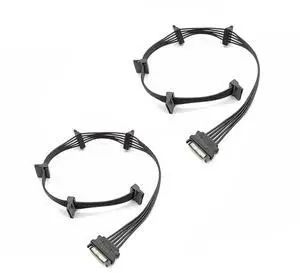 WRIARICH 2 Pack 21 Inches 15Pin SATA to 5 SATA Power Splitter Extension Cable for HDD & SSD WRIARICH 2 Pack 21 Inches 15Pin SATA to 5 SATA Power Splitter Extension Cable for HDD & SSD