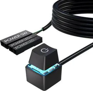 WRIARICH 65 Inch ATX External PC Power Button Cable, Desktop Motherboard Power SW On/Off Control Adapter Cord WRIARICH 65 Inch ATX External PC Power Button Cable, Desktop Motherboard Power SW On/Off Control Adapter Cord