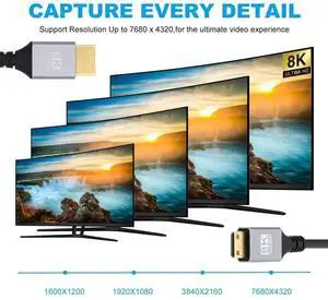 WRIARICH 50cm Ultra Thin Mini HDMI 2.1 Cable, Super Flexible Slim Type-A Male to Type-C Male Cord Supports 8K 4K UHD for Camera HDTV WRIARICH 50cm Ultra Thin Mini HDMI 2.1 Cable, Super Flexible Slim Type-A Male to Type-C Male Cord Supports 8K 4K UHD for Camera HDTV