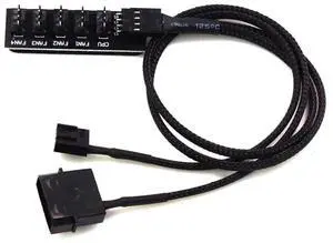 WRIARICH 5-in-1 PWM 2510 4Pin Fan Splitter Hub, Nylon Braided Independent Power Supply PC Cooling Fan Extension Adapter WRIARICH 5-in-1 PWM 2510 4Pin Fan Splitter Hub, Nylon Braided Independent Power Supply PC Cooling Fan Extension Adapter