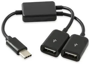 WRIARICH USB-C Male to Dual USB-A Female Splitter Cable, Portable Type-C Port Power & Charging Splitter Adapter WRIARICH USB-C Male to Dual USB-A Female Splitter Cable, Portable Type-C Port Power & Charging Splitter Adapter