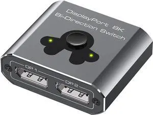 WRIARICH DP 1.4 Bi-Directional DisplayPort Switch, 8K@60Hz 4K@120Hz 2 in 1 Out / 1 in 2 Out DP Selector Splitter Box, Manual One-Touch Switch Compatible with PC, Laptop, Monitor, Projector, HD TV WRIARICH DP 1.4 Bi-Directional DisplayPort Switch, 8K@60Hz 4K@120Hz 2 in 1 Out / 1 in 2 Out DP Selector Splitter Box, Manual One-Touch Switch Compatible with PC, Laptop, Monitor, Projector, HD TV