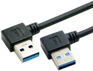 WRIARICH 50cm USB3.0 Type-A Left 90° to Right 90° Angled Cable | 5Gbps High Speed Data Cord for External Hard Drive & PC WRIARICH 50cm USB3.0 Type-A Left 90° to Right 90° Angled Cable | 5Gbps High Speed Data Cord for External Hard Drive & PC