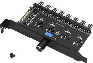 WRIARICH 8-Channel PC Fan Speed Controller with Manual Knob, PCI Bracket Mount PWM Fan Hub for CPU/Case/GPU/HDD Fans, 12V SATA Powered Single Knob Fan Regulator WRIARICH 8-Channel PC Fan Speed Controller with Manual Knob, PCI Bracket Mount PWM Fan Hub for CPU/Case/GPU/HDD Fans, 12V SATA Powered Single Knob Fan Regulator