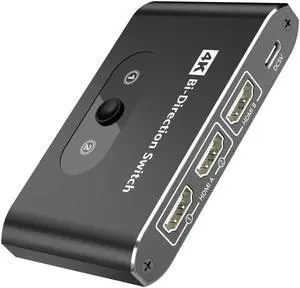 Bi-Directional HDMI Switch Splitter Aluminum Housing, 2 in 1 Out / 1 in 2 Out Manual HDMI Hub 4K@60Hz, HDCP Compliant, Compatible with PS5 PS4 PS3, Xbox, Blu-Ray Player, Fire Stick, Computer, Projecto Bi-Directional HDMI Switch Splitter Aluminum Housing, 2 in 1 Out / 1 in 2 Out Manual HDMI Hub 4K@60Hz, HDCP Compliant, Compatible with PS5 PS4 PS3, Xbox, Blu-Ray Player, Fire Stick, Computer, Projecto