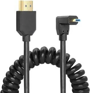 WRIARICH Up-Angle Coiled Micro HDMI to HDMI 2.1 Cable, 48Gbps 8K@120Hz Dynamic HDR for Cameras WRIARICH Up-Angle Coiled Micro HDMI to HDMI 2.1 Cable, 48Gbps 8K@120Hz Dynamic HDR for Cameras