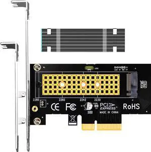 WRIARICH PA09-HS M.2 NVMe Key M to PCIe 4.0 X4 Adapter Card with Aluminum Heatsink, Supports 2230-2280 NVMe SSD WRIARICH PA09-HS M.2 NVMe Key M to PCIe 4.0 X4 Adapter Card with Aluminum Heatsink, Supports 2230-2280 NVMe SSD