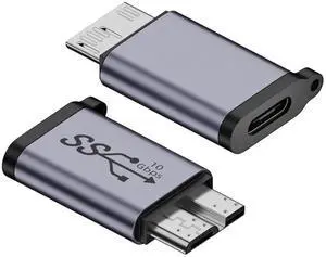 WRIARICH USB3.1 Gen2 Type-C Female to Micro USB3.0 Male Adapter | 10Gbps High Speed for External SSD & Laptop Storage WRIARICH USB3.1 Gen2 Type-C Female to Micro USB3.0 Male Adapter | 10Gbps High Speed for External SSD & Laptop Storage