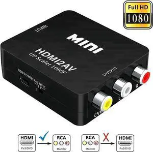 1080P HDMI Compatible to 3RCA CVBS AV Audio Video Converter Adapter, Digital to Analog RCA Converter Supports PAL/NTSC, for PC Laptop Xbox Blu-ray PS3 PS4 HDTV STB Camera DVD, Packed in Color Box 1080P HDMI Compatible to 3RCA CVBS AV Audio Video Converter Adapter, Digital to Analog RCA Converter Supports PAL/NTSC, for PC Laptop Xbox Blu-ray PS3 PS4 HDTV STB Camera DVD, Packed in Color Box
