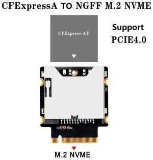 WRIARICH CFexpress Type-A to NGFF M.2 NVMe M-Key Adapter Card, PCIe 3.0/4.0 X1 CFexpress Card Reader Converter, Black & Silver PCB Design for Laptop/Desktop M.2 Slot Camera RAW Video Transfer WRIARICH CFexpress Type-A to NGFF M.2 NVMe M-Key Adapter Card, PCIe 3.0/4.0 X1 CFexpress Card Reader Converter, Black & Silver PCB Design for Laptop/Desktop M.2 Slot Camera RAW Video Transfer