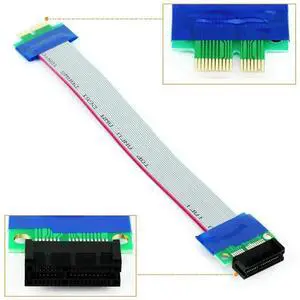 WRIARICH PCI-E 1X Male to Female Extension Ribbon Cable, PCI Express Riser Extender Adapter for Desktop Motherboard WRIARICH PCI-E 1X Male to Female Extension Ribbon Cable, PCI Express Riser Extender Adapter for Desktop Motherboard