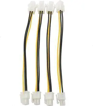 WRIARICH 4PCS 8 Inch 4-Pin ATX Male to Female 12V CPU Power Extension Cable WRIARICH 4PCS 8 Inch 4-Pin ATX Male to Female 12V CPU Power Extension Cable